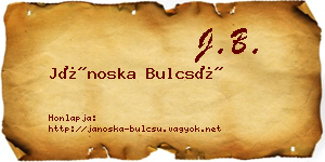 Jánoska Bulcsú névjegykártya